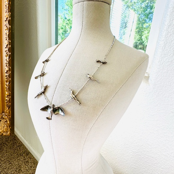 Vintage Sterling Silver Sterling Fetish Bird Necklace - Picture 10 of 10